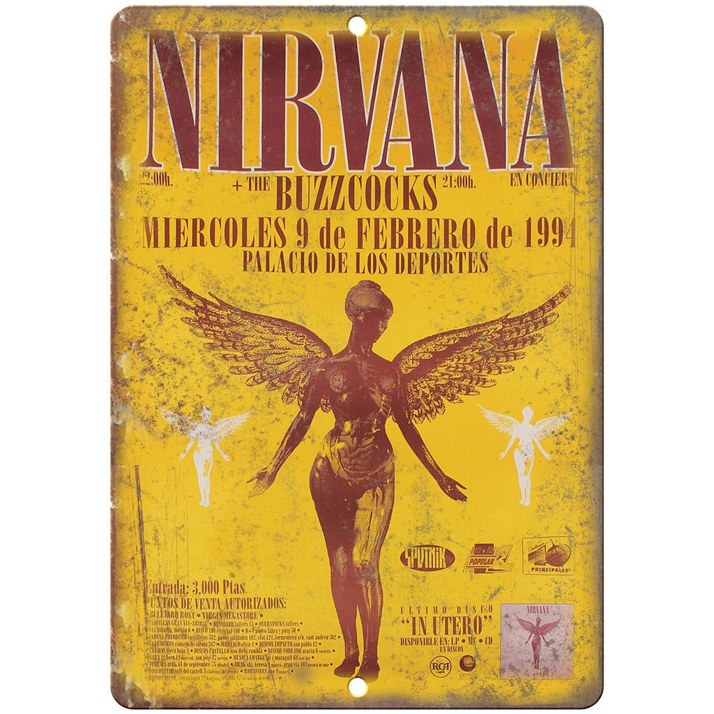 1994 Nirvana Buzzcocks Concert Poster 10" x 7" Reproduction Metal Sign K66