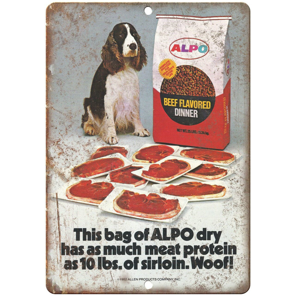 Alpo Dry Dog Food Vintage Ad 10" X 7" Reproduction Metal Sign N353
