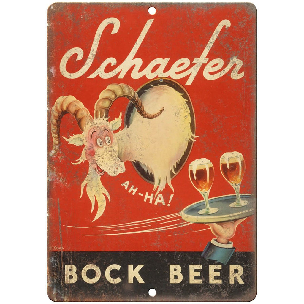 Schaefer Bock Beer Vingage Ad Reproduction Metal Sign E41