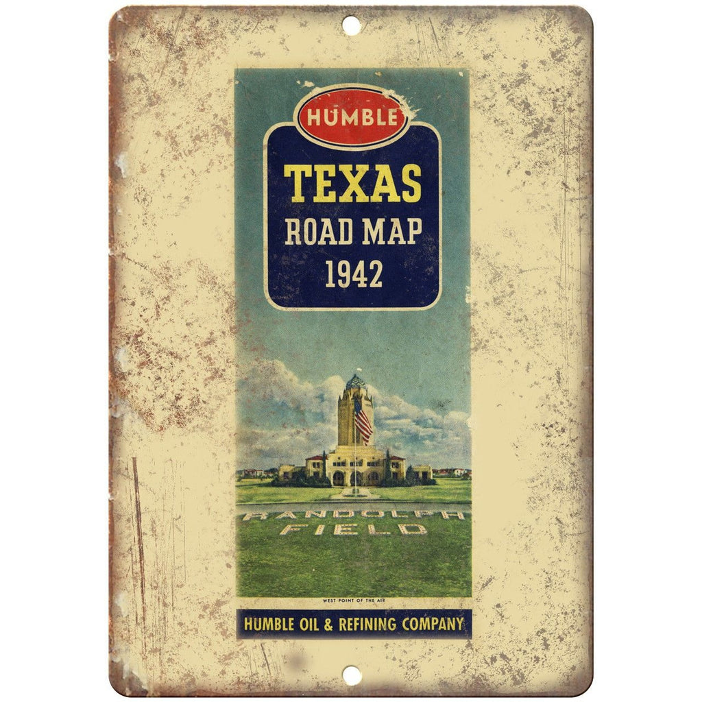 Humble Oil & Refining Company Road Map 10" x 7" Reproduction Metal Sign A128