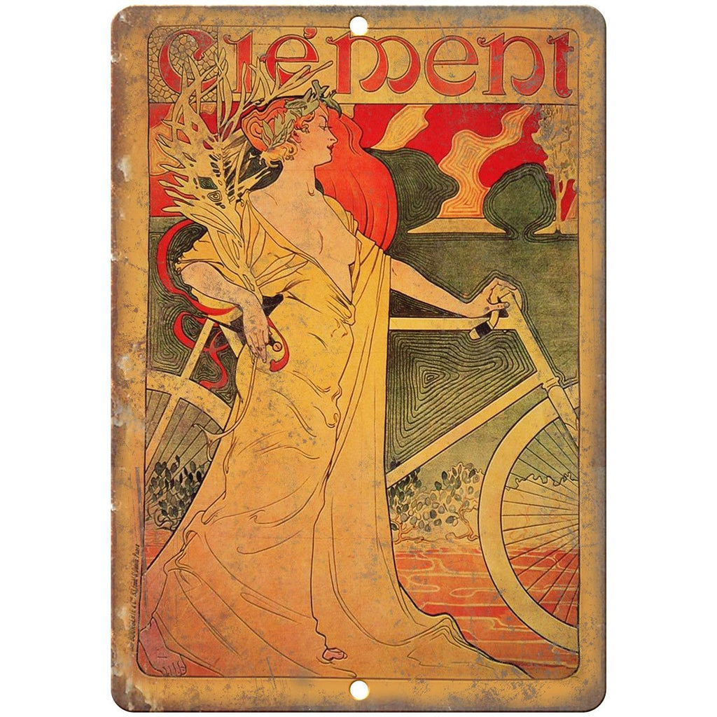 Clement Bicycle Vintage Ad 10" x 7" Reproduction Metal Sign B345