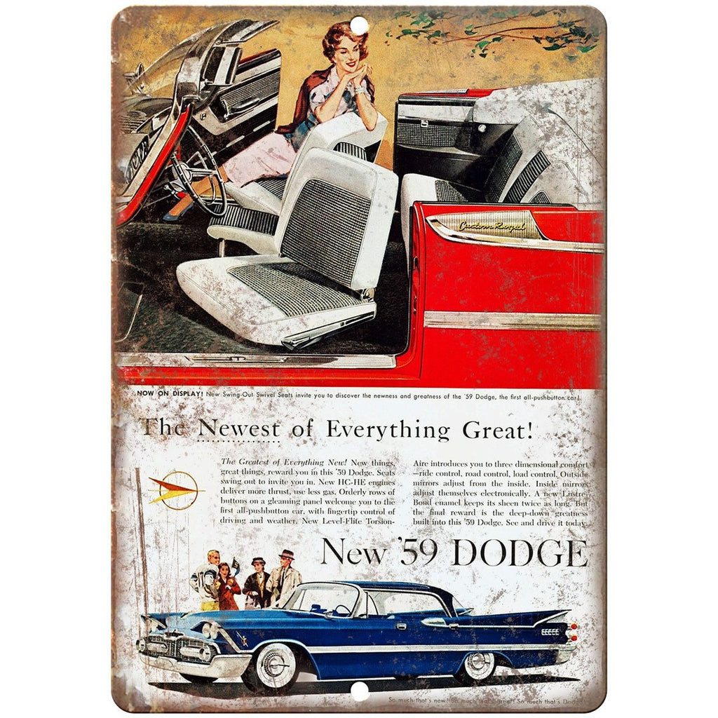 1959 Dodge Royal Lancer Vintage Ad 10" x 7" Reproduction Metal Sign