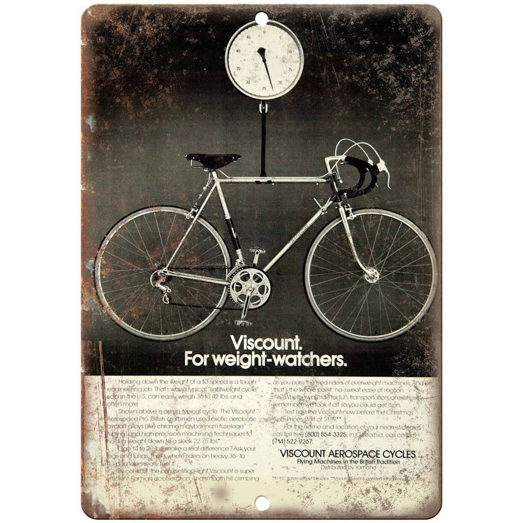 Viscount Aerspace Cycles Vintage Bicycle 10" x 7" Reproduction Metal Sign B323