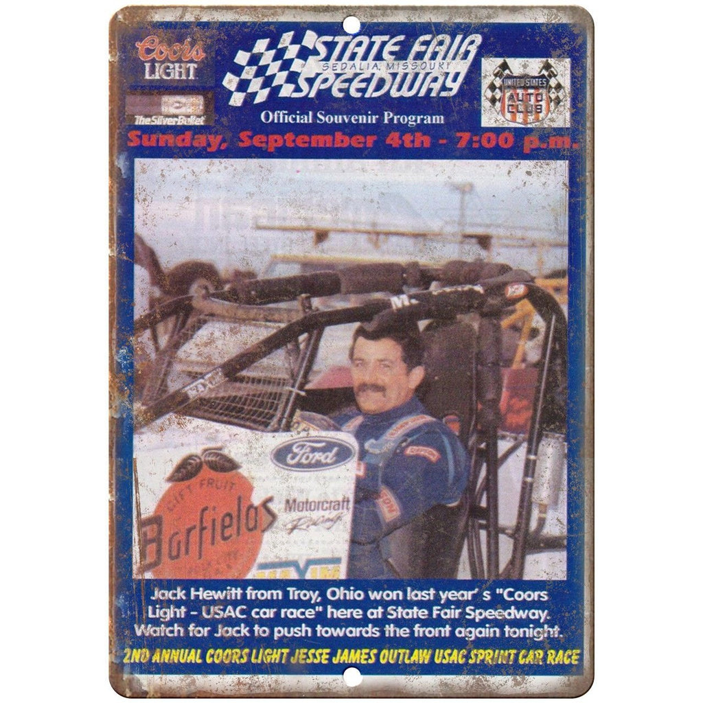 State Fair Speedway United Auto Club Program 10"X7" Reproduction Metal Sign A519