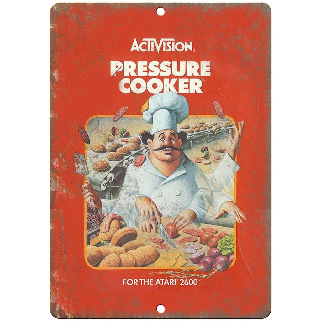 Atari 2600 Pressure Cooker Activision Gaming Ad 10" x 7" Retro Look Metal Sign