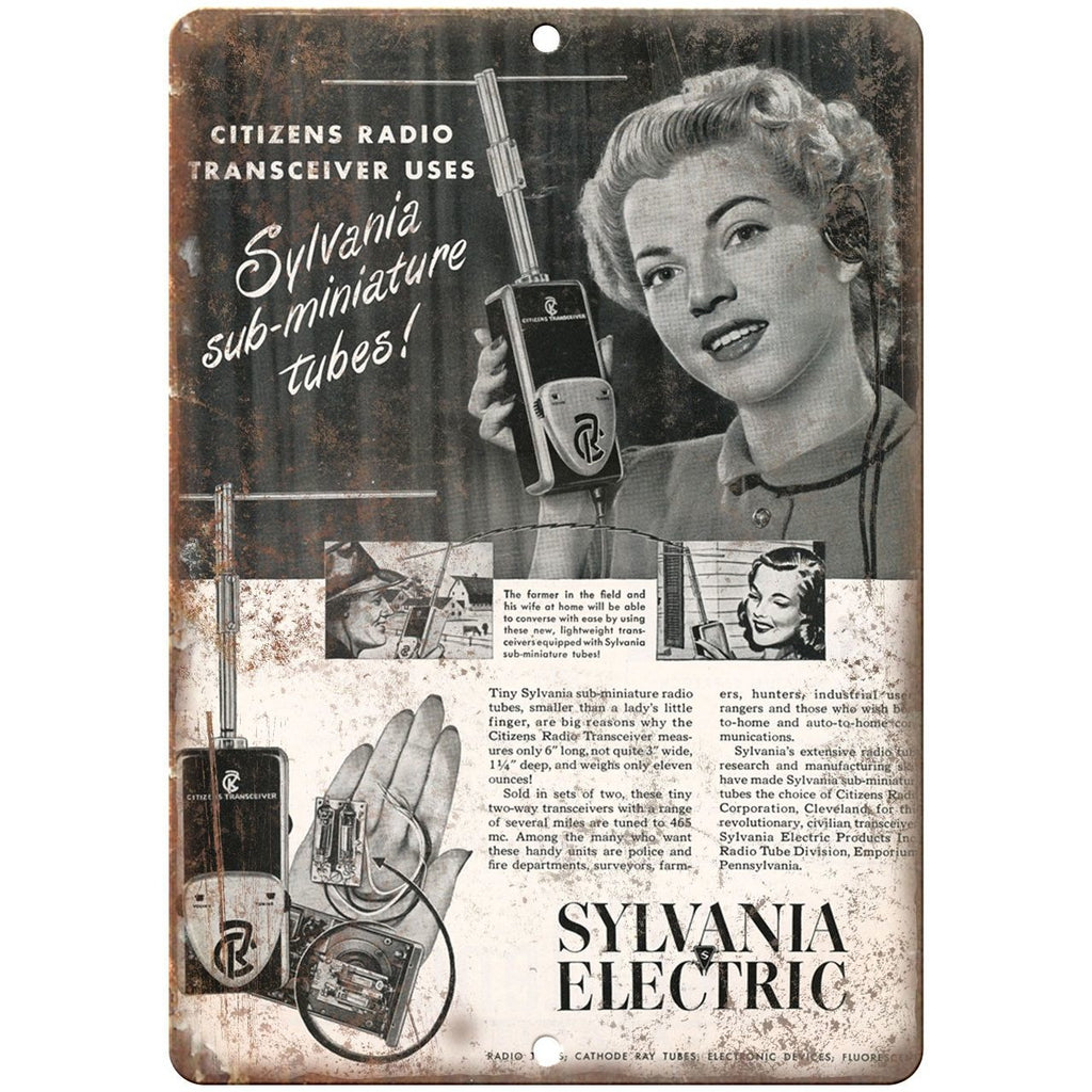 Sylvania Electric Radio Transceiver 10" x 7" reproduction metal sign