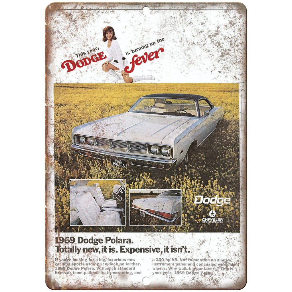 1969 Dodge Fever Polara Vintage Ad 10" x 7" Reproduction Metal Sign A235