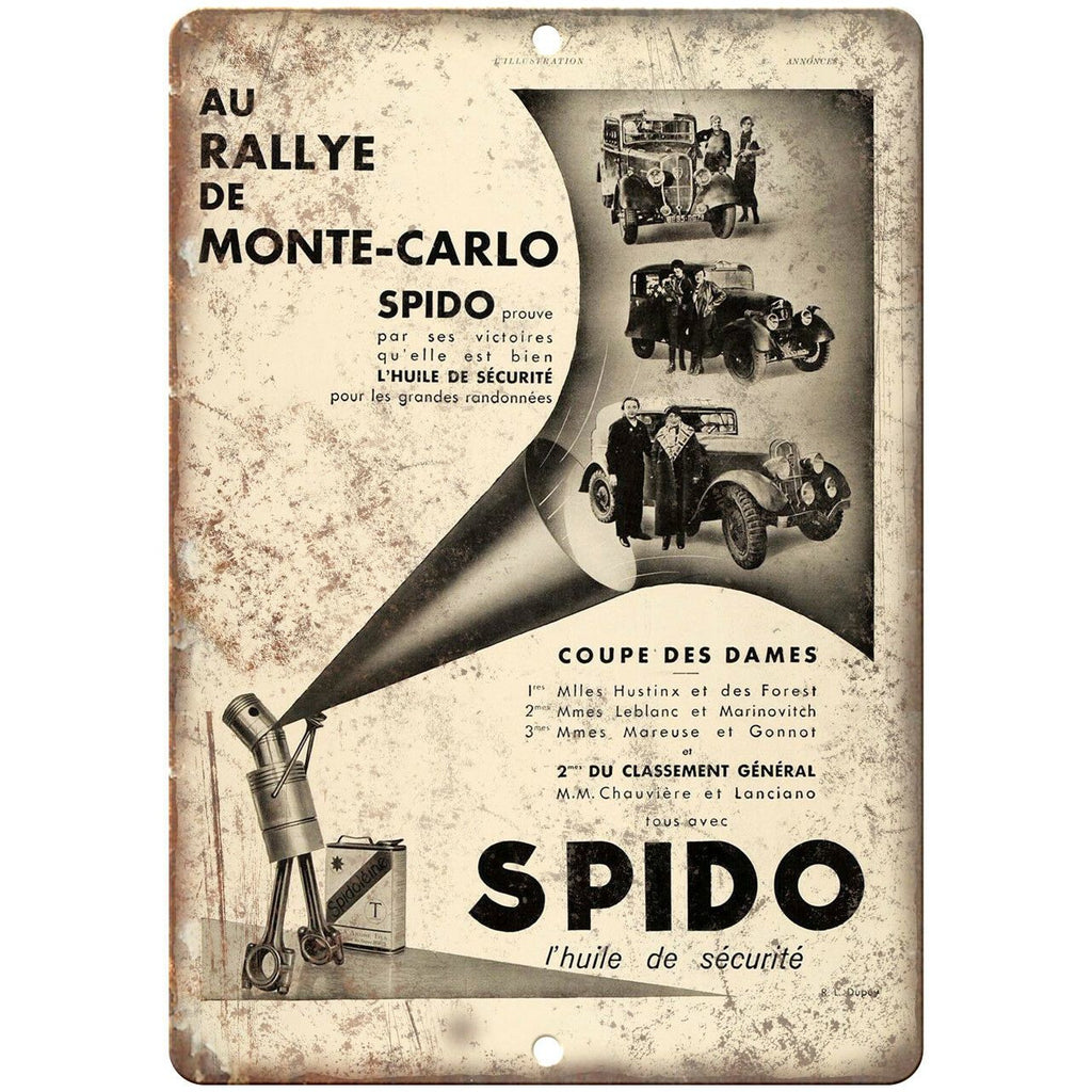 Spido Motor Oil Vintage Ad 10" X 7" Reproduction Metal Sign A751