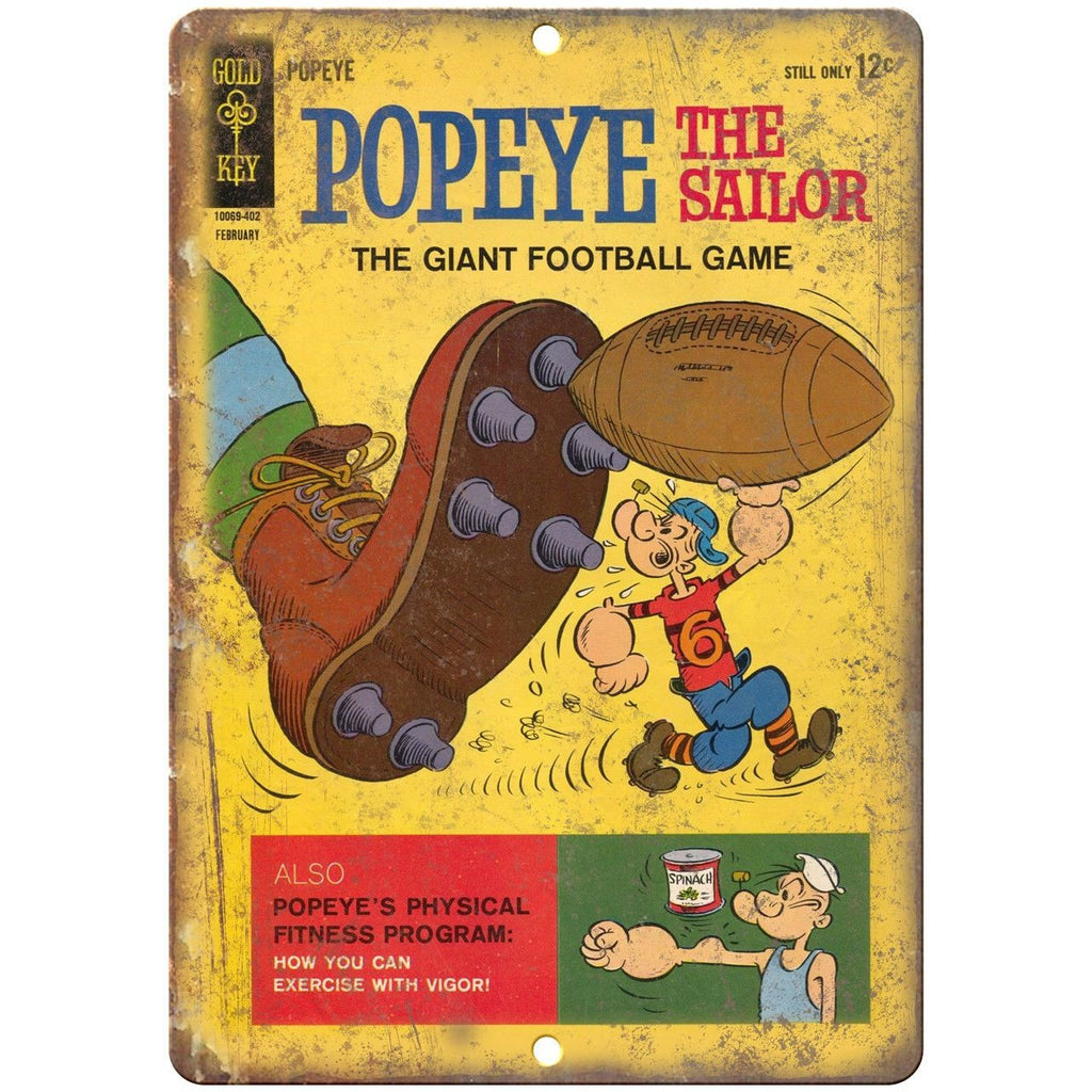 Popeye The Sailor Gold Key Comics Vintage Ad 10"X7" Reproduction Metal Sign J235