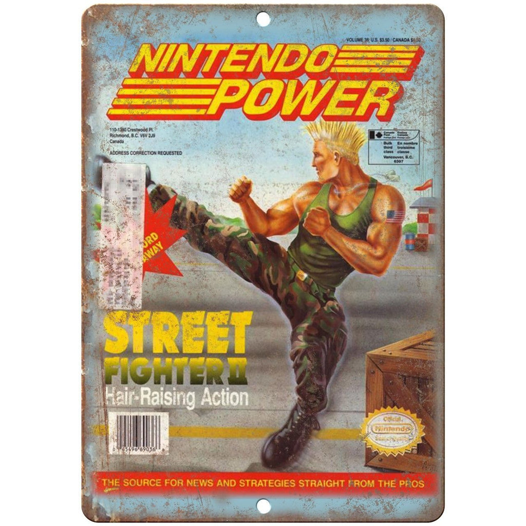 Nintendo Power Street Fighter II Magazine 10" X 7" Reproduction Metal Sign G30