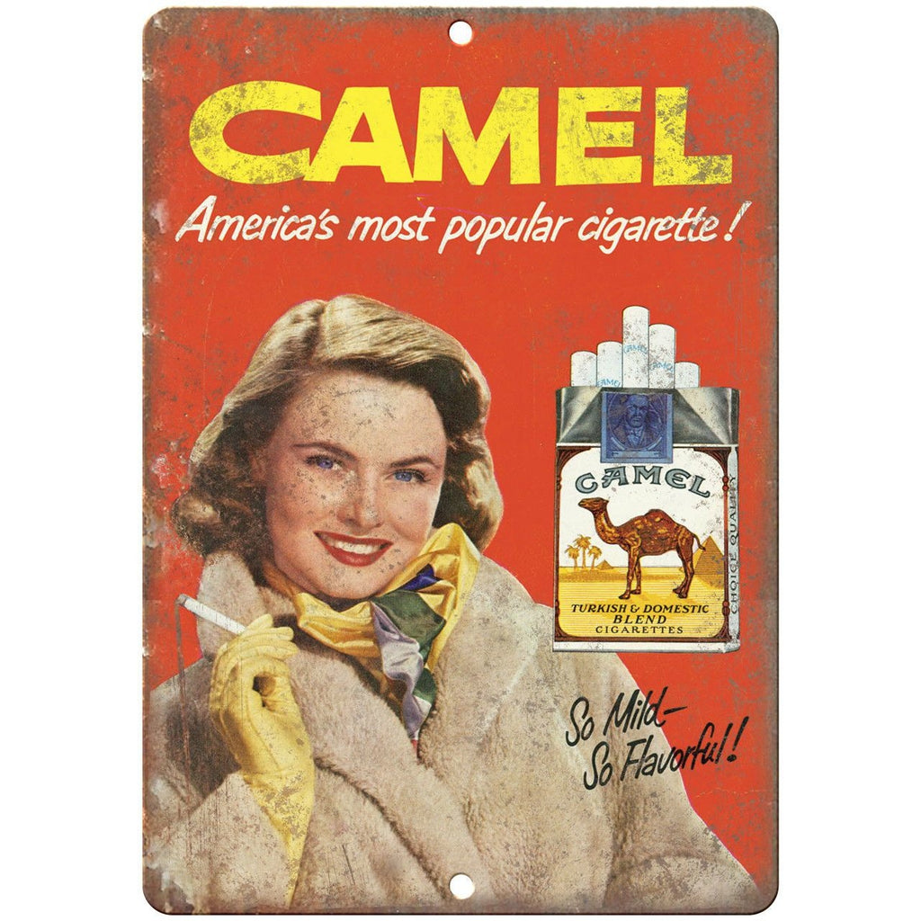 Camel Cigarette Mild Flavorful Tobacco Ad 10" X 7" Reproduction Metal Sign Y20