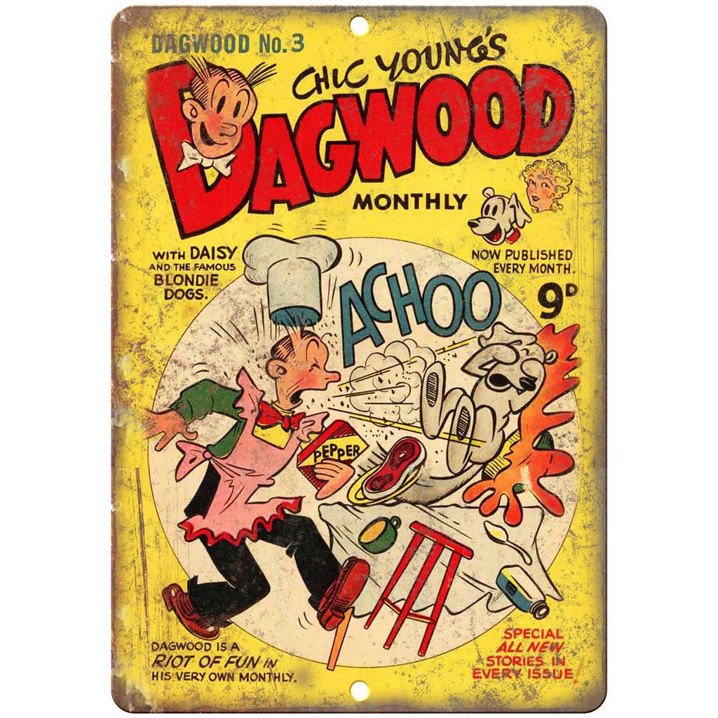 Chic Young Dagwood Monthly Comic 10" X 7" Reproduction Metal Sign J449