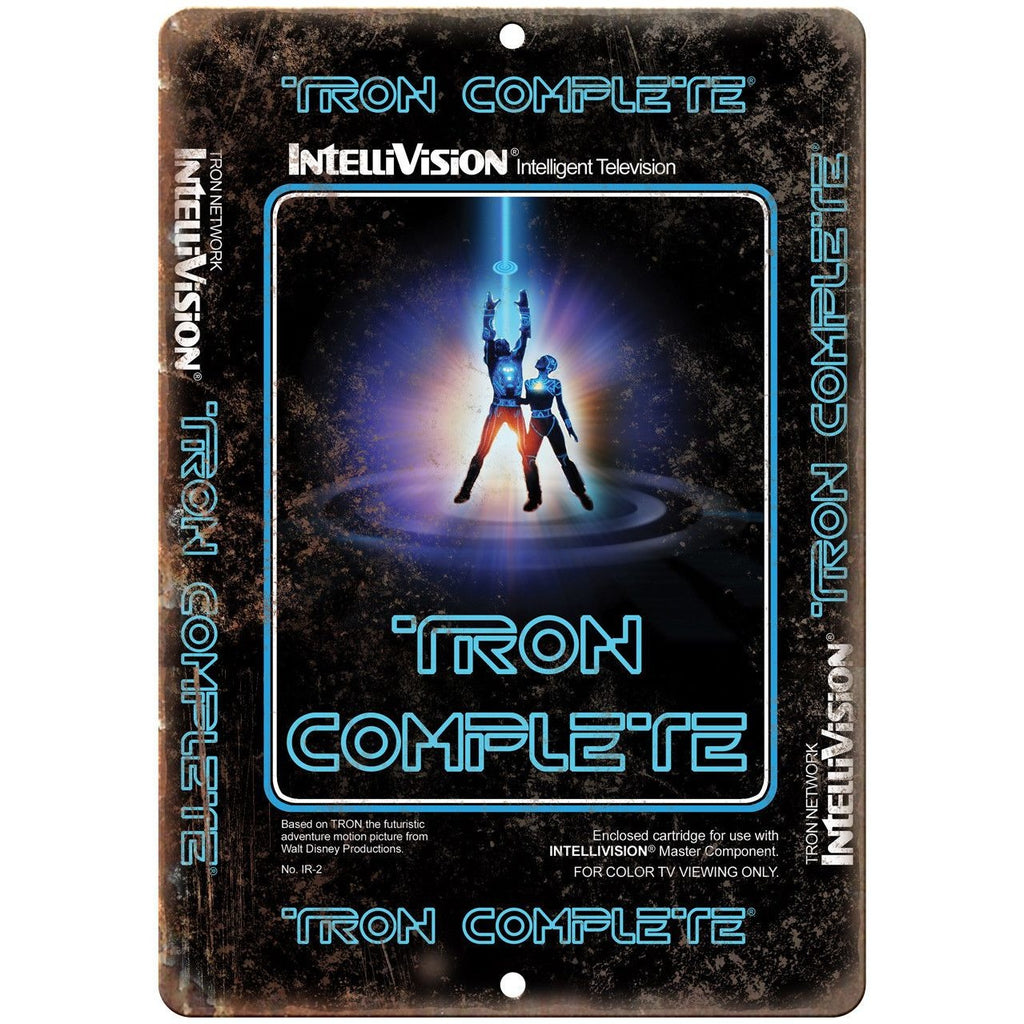 Tron Intellivision Video Game Box Art 10" x 7" Reproduction Metal Sign G119
