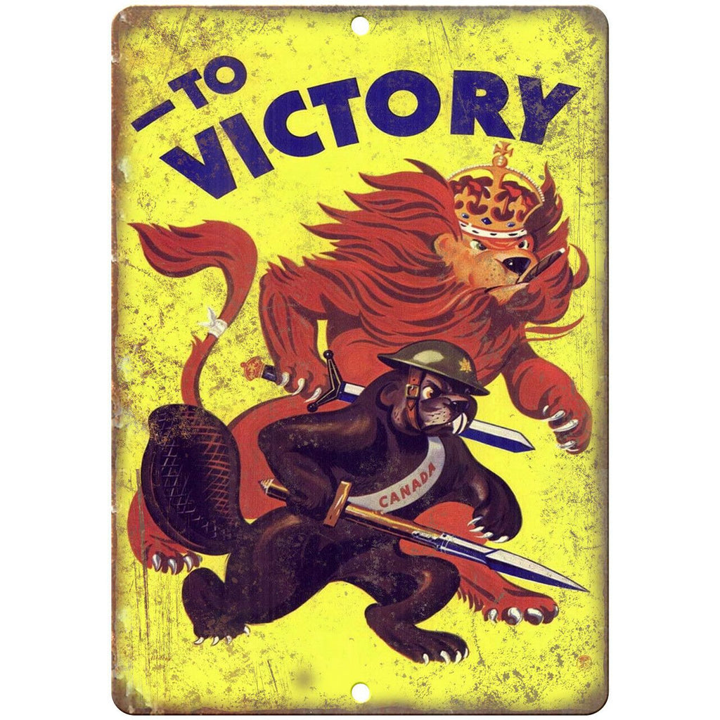 To Victory Canada Millitary Art 10" x 7" Reproduction Metal Sign M129