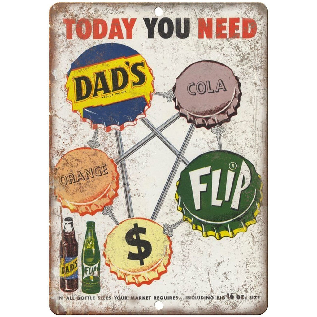 Dad's Root Beer Brand Soda Vintage Ad 10" x 7" Reproduction Metal Sign N10