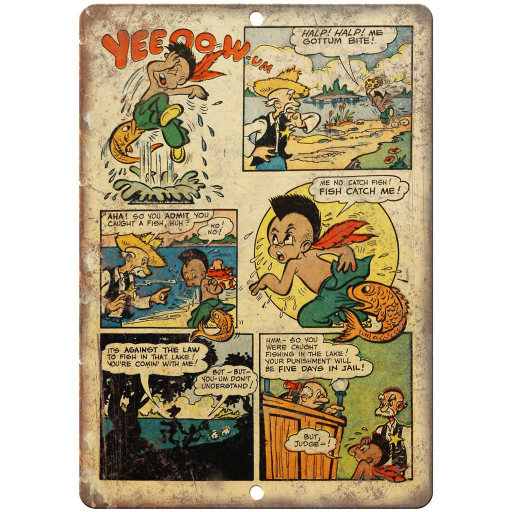 Vintage Comic Strip Ad 10" x 7" Reproduction Metal Sign J572