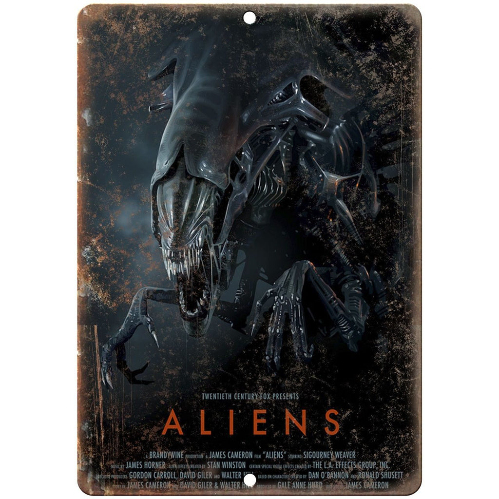 10" x 7" Metal Sign - Aliens Movie Poster - Vintage Look Reproduction