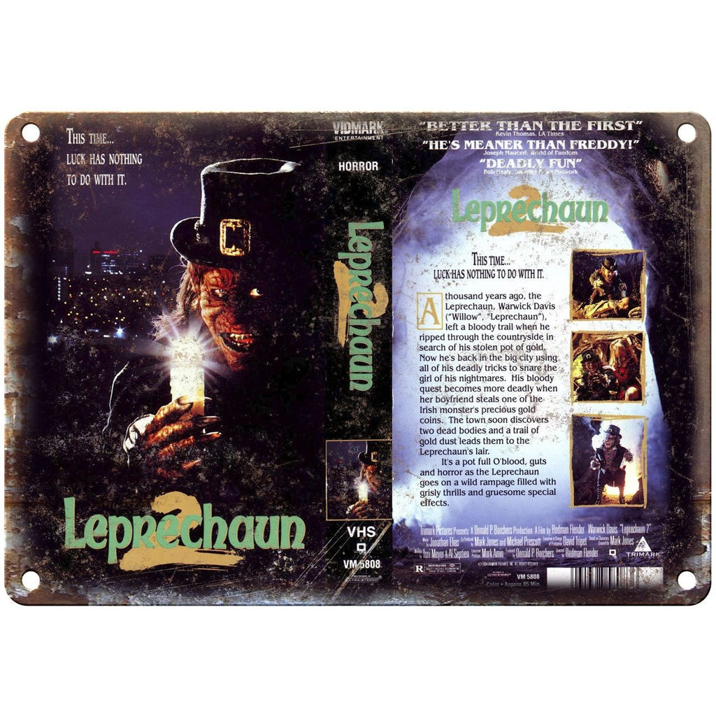 Leprechaun 2 Warwick Davis VHS Box Art 10" X 7" Reproduction Metal Sign V13