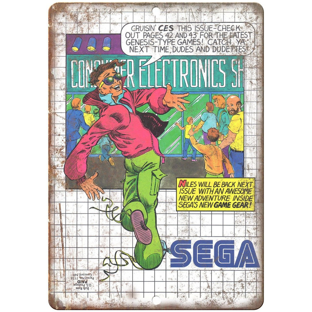 Sega Game Gear Vintage Gaming Ad 10" x 7" Reproduction Metal Sign G311