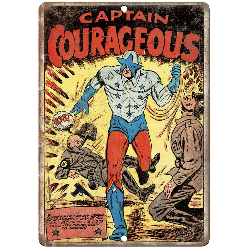 Captain Corageous Comic Vintage Cover 10" x 7" Reproduction Metal Sign J630