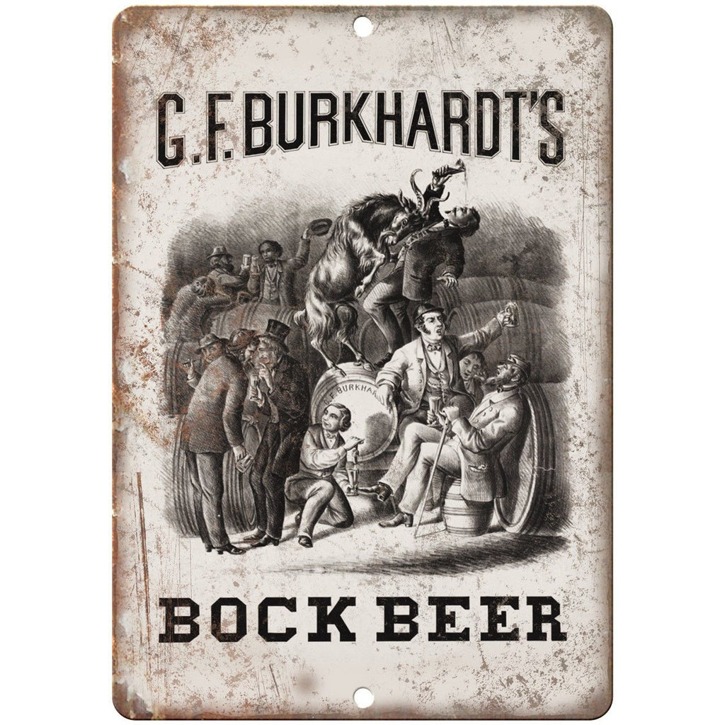 Bock Beer GF Burkhardt's Man Cave D√©cor 10" x 7" Reproduction Metal Sign E218