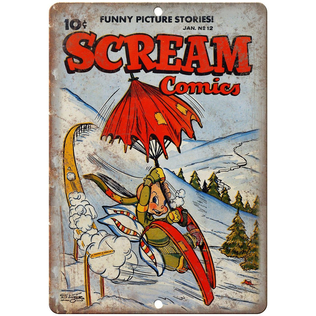 Scream Comics Vintage Golden Age Ace Comic 10" X 7" Reproduction Metal Sign J486