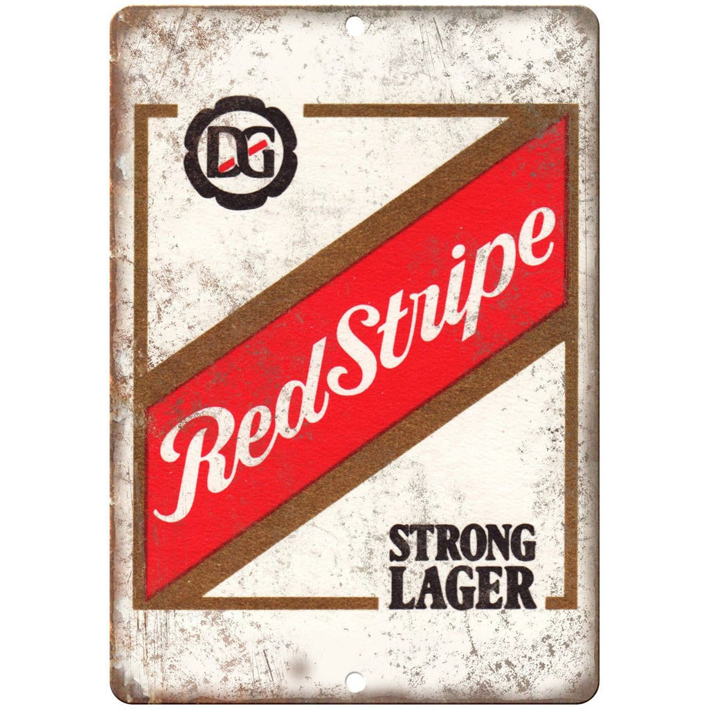 Red Stripe Strong Lager Vintage Ad 9" x 12" Reproduction Metal Sign E194