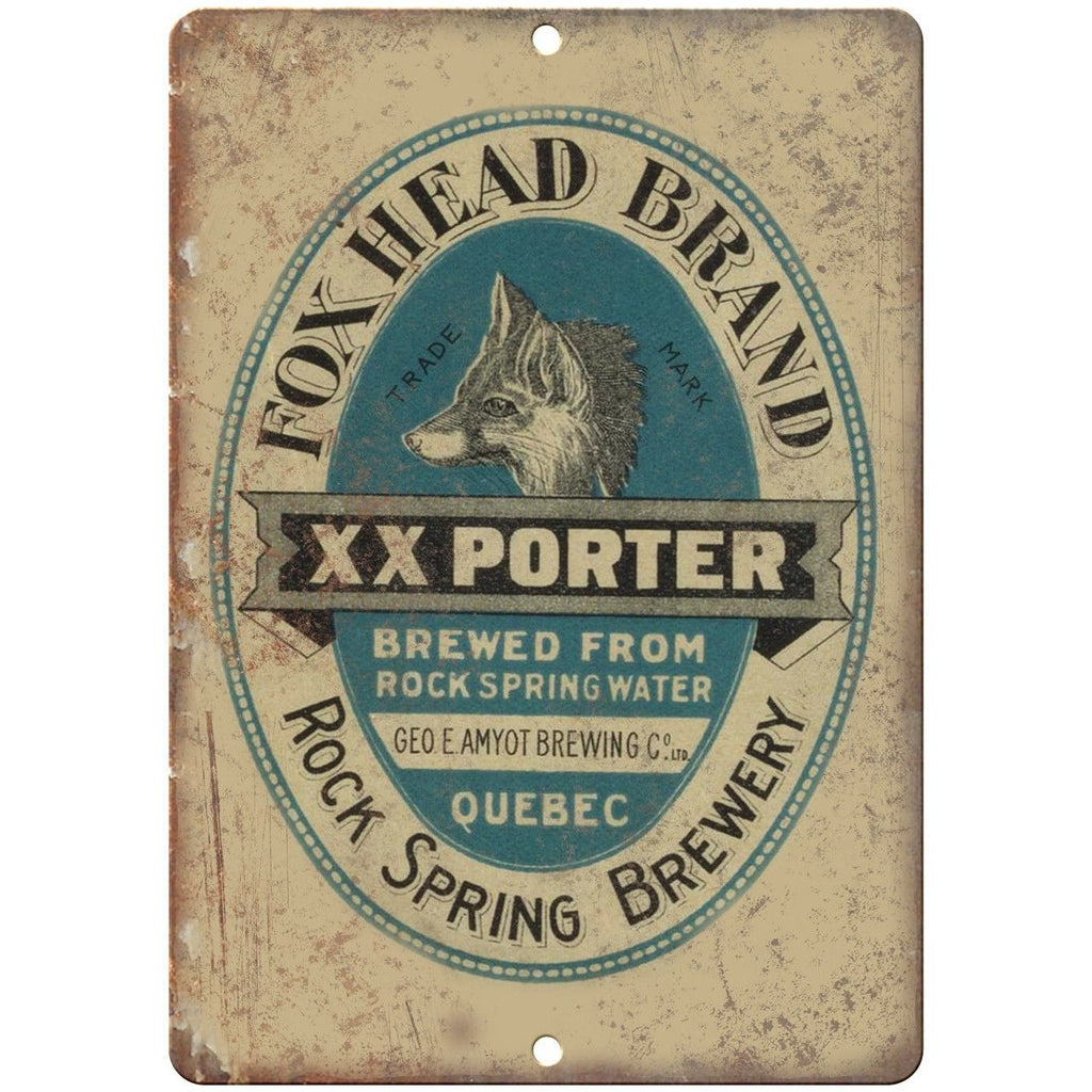 Fox Head Brand XX Porter Brewery Man Cave Décor Reproduction Metal Sign E139