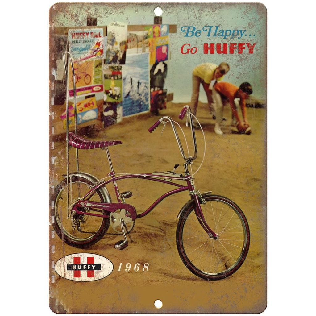 1968 Huffy Bicycle Banana Seat Ad 10" x 7" Reproduction Metal Sign B288