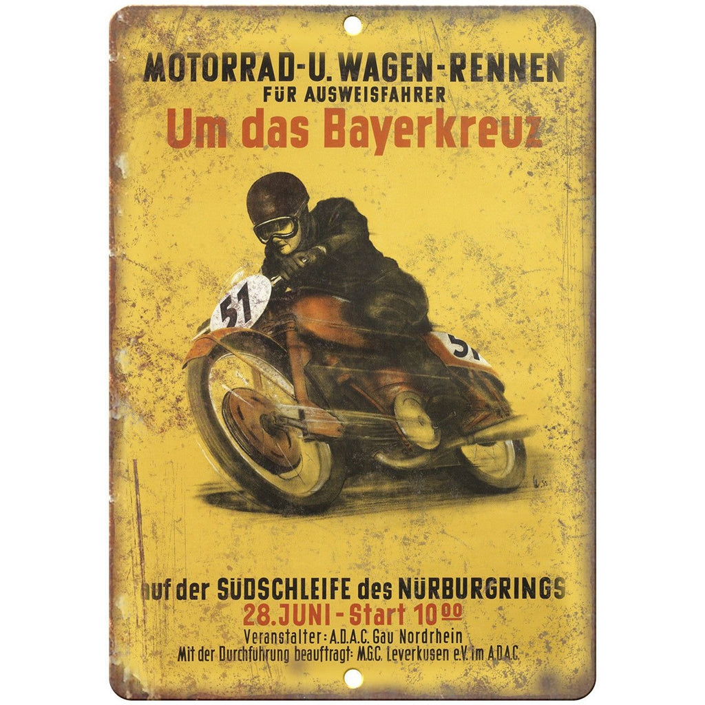 Motorrad U. Wagen Vintage Motorcycle Ad 10" x 7" Reproduction Metal Sign F57