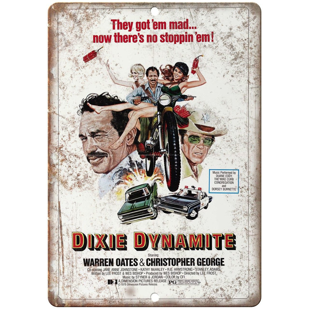 Dixie Dynamite Warren Oates 10" x 7" Reproduction Metal Sign I01