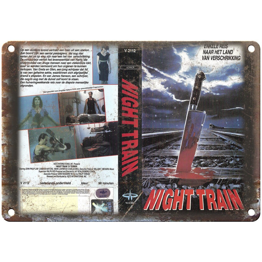 Night Tain VHS Box Art Home Video 10" X 7" Reproduction Metal Sign V31