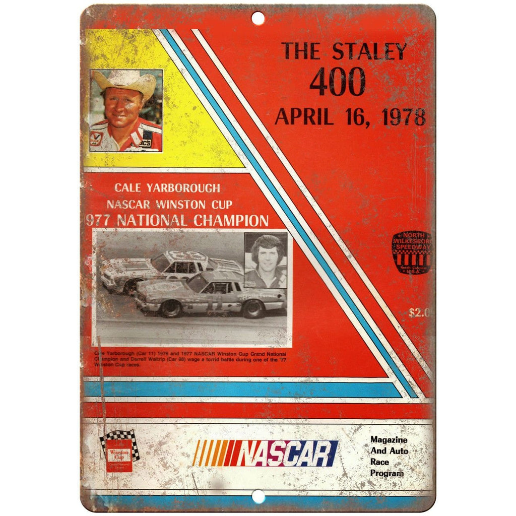 1978 Staley 400 NASCAR Winston Cup Program 10"X7" Reproduction Metal Sign A499