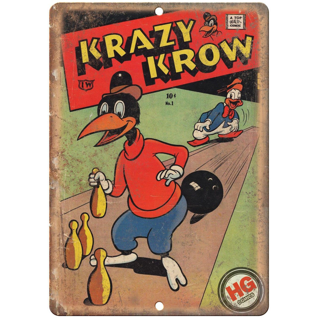 Krazy Krow No 1 Comic Cover Book Vintage 10" x 7" Reproduction Metal Sign J628