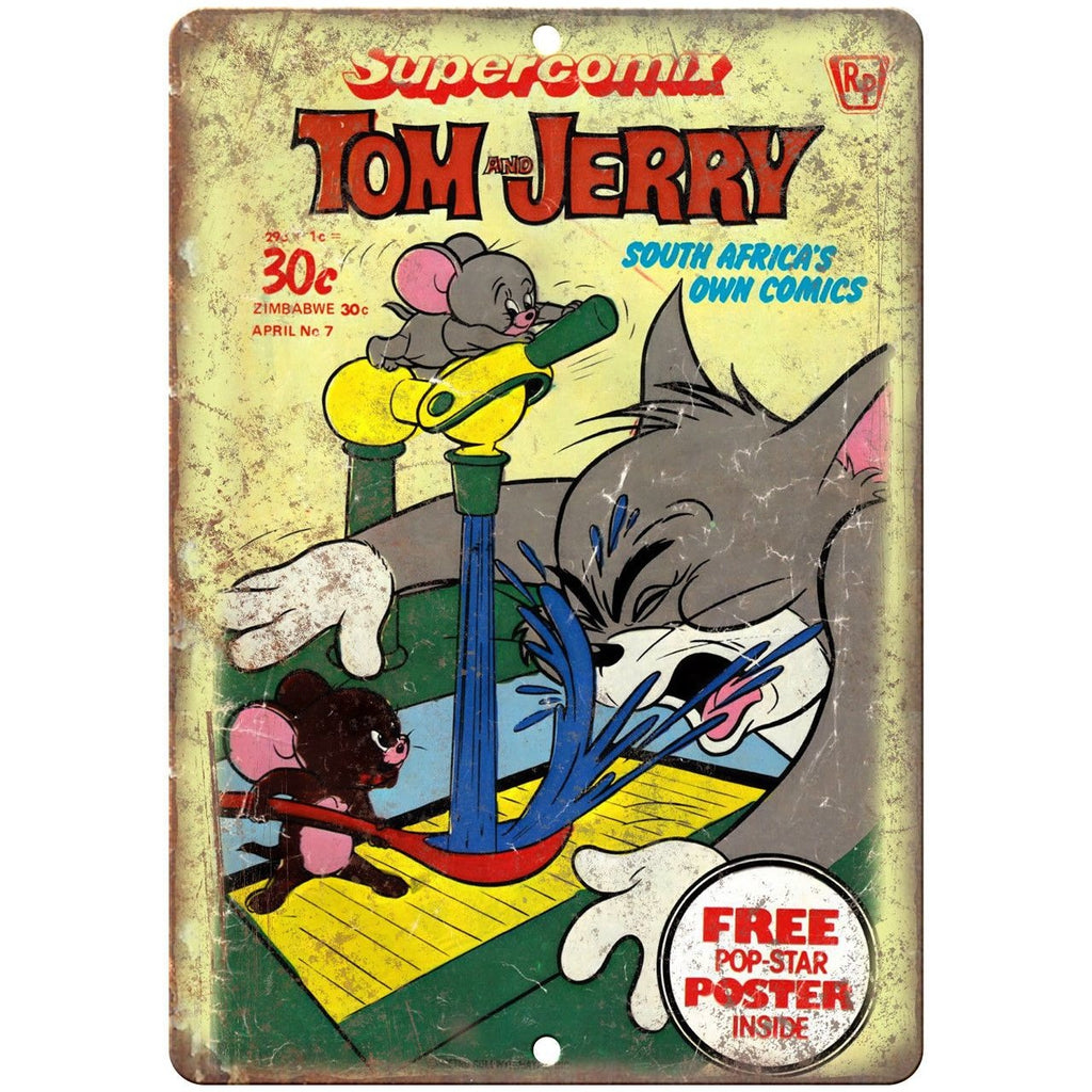 Supercomix Tom And Jerry Vintage Comic 10" X 7" Reproduction Metal Sign J266