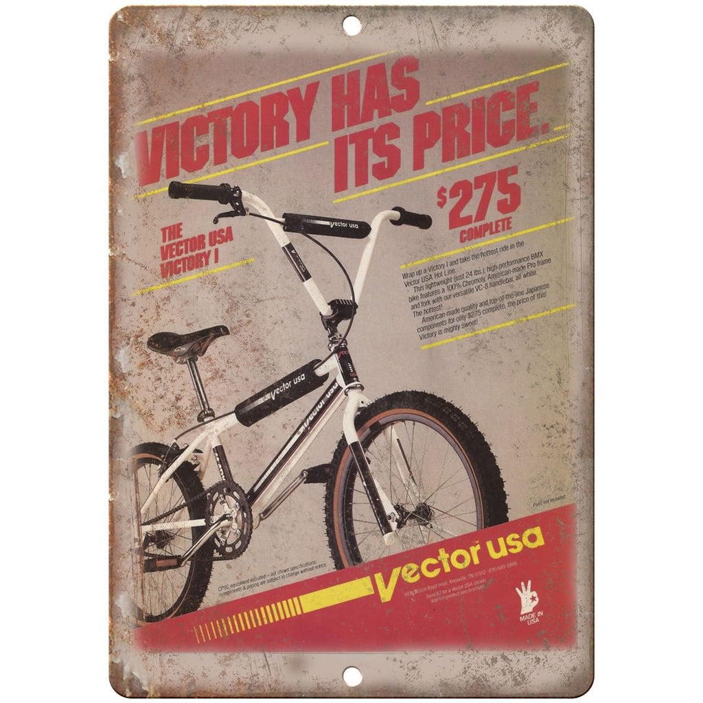 Vector USA Victory BMX - 10" x 7" Metal Sign - Vintage Look Reproduction B81