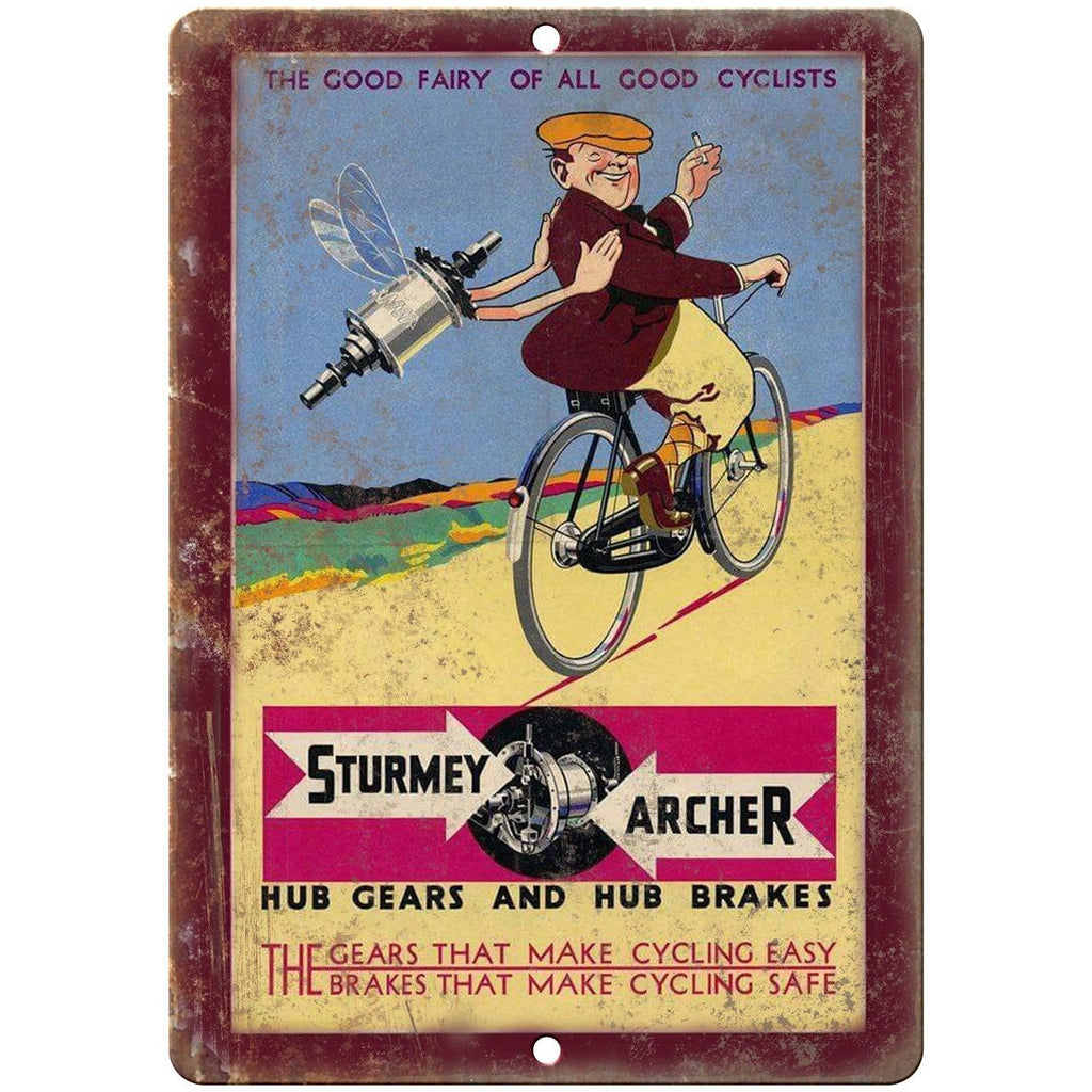 Sturmey Archer Cycle Gears Vintage Ad 10" x 7" Reproduction Metal Sign B12
