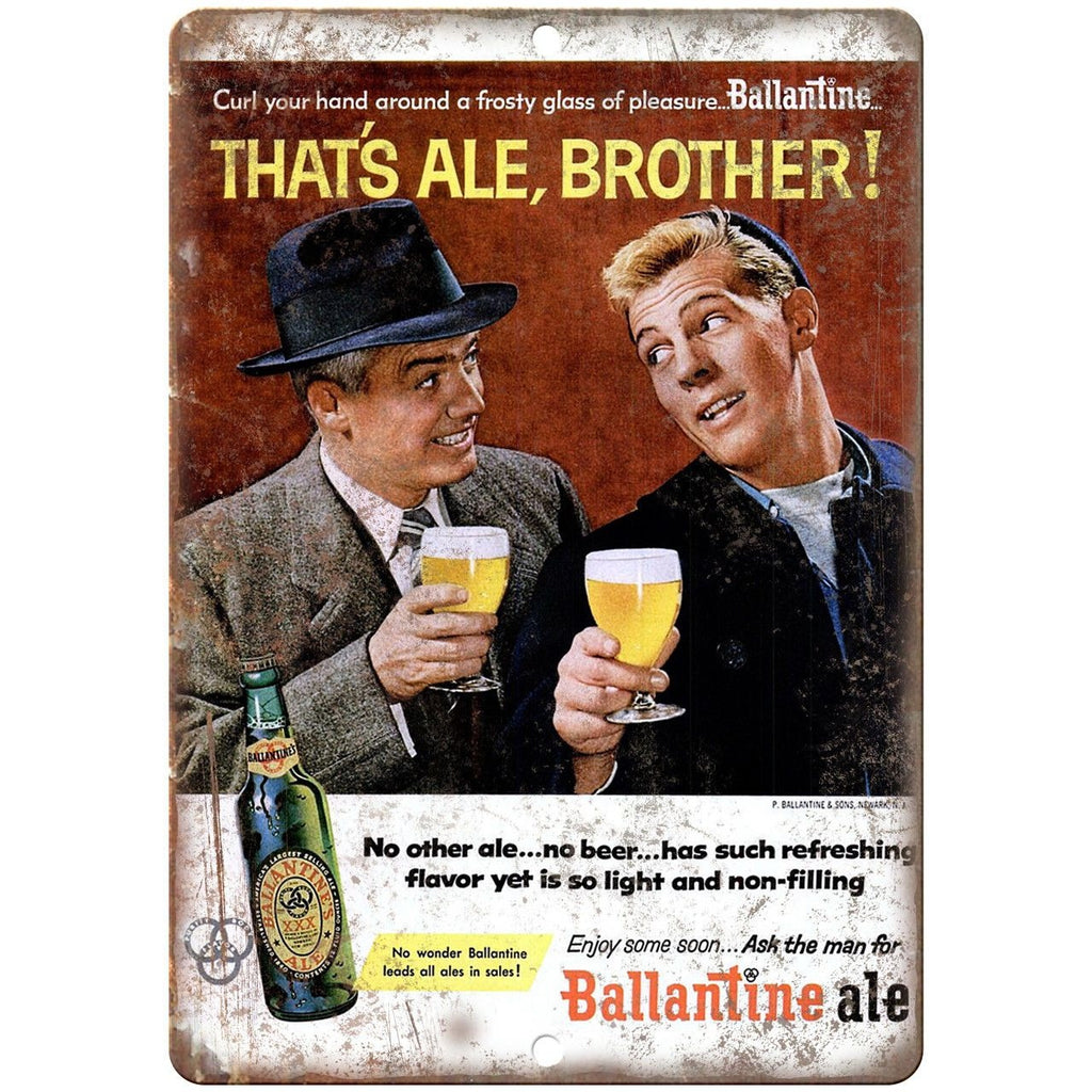 Ballantine & Sons Newark NJ Vintage Beer 10" x 7" Reproduction Metal Sign E291