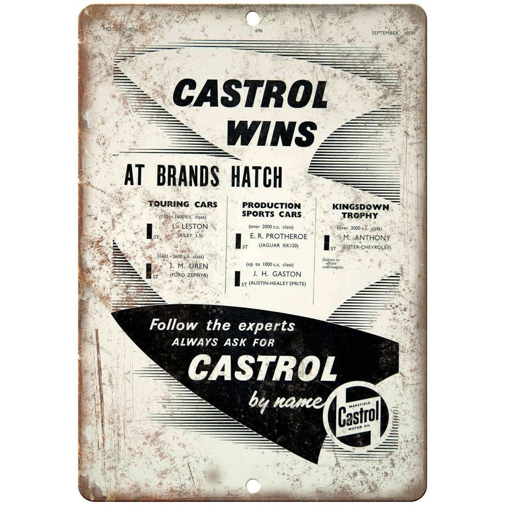 Castrol Motor Oil Vintage Ad 10" X 7" Reproduction Metal Sign A927