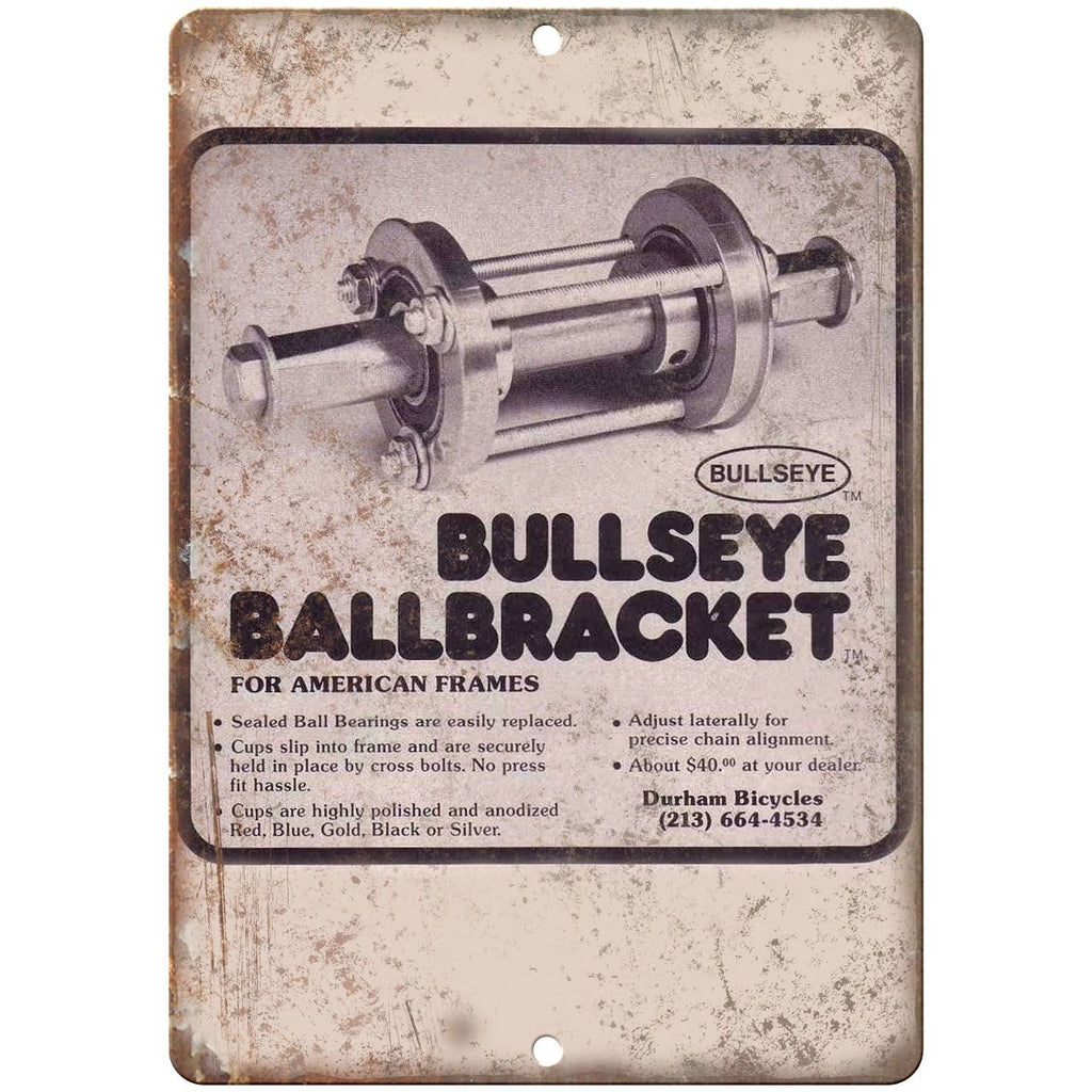 10" x 7" Metal Sign - Bullseye Ballbracket BMX - Vintage Look Reproduction