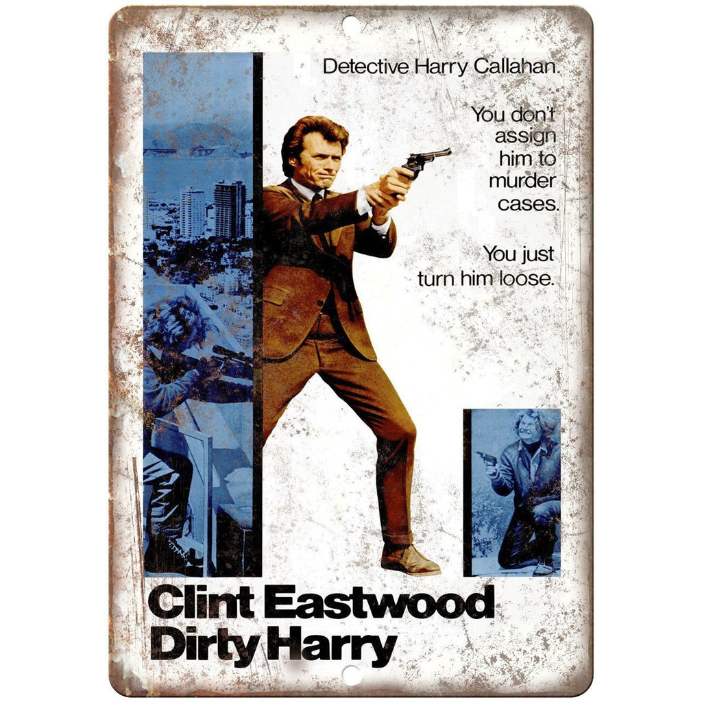 Clint Eastwood Dirty Harry Harry Callahan 10" x 7" Reproduction Metal Sign I02