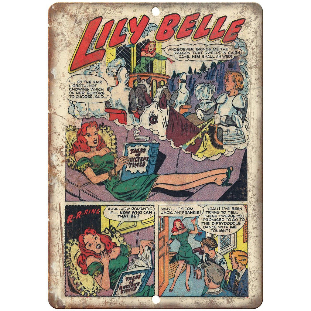 Lily Belle Comic Strip Vintage Ad 10" x 7" Reproduction Metal Sign J510