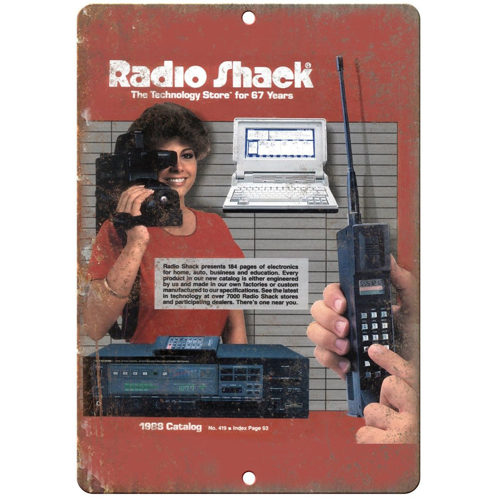 Radio Shack 1988 Electronics Catalog Cover 9" x 12" Reproduction Metal