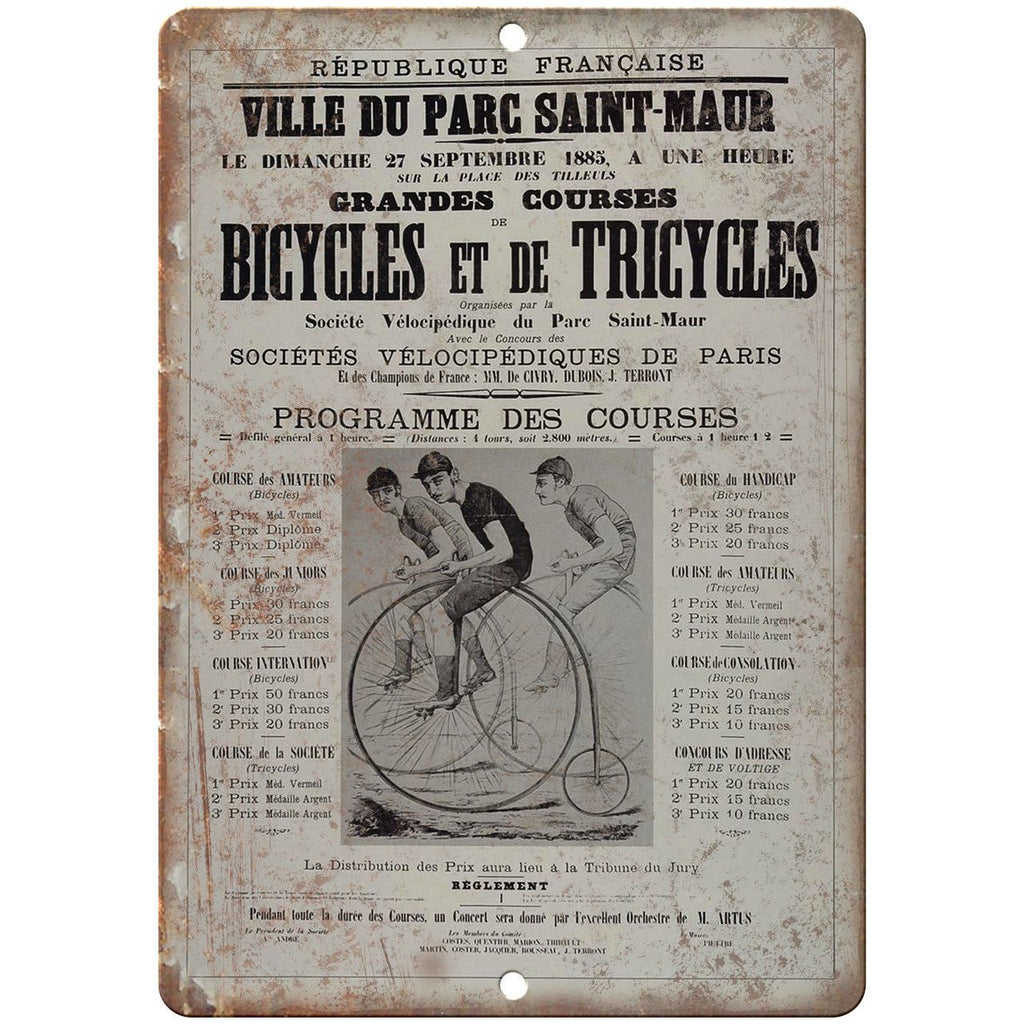 Bicycles Et De Tricycles Vintage Ad 10" x 7" Reproduction Metal Sign B337