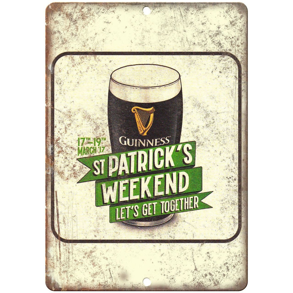 Guinness St. Patrick's Weekend Vintage Ad 9" x 12" Reproduction Metal Sign E176