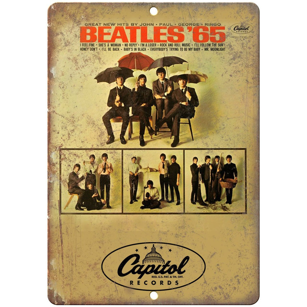 1965 The Beatles Capitol Records Album Cover 10"x7" Reproduction Metal Sign K02