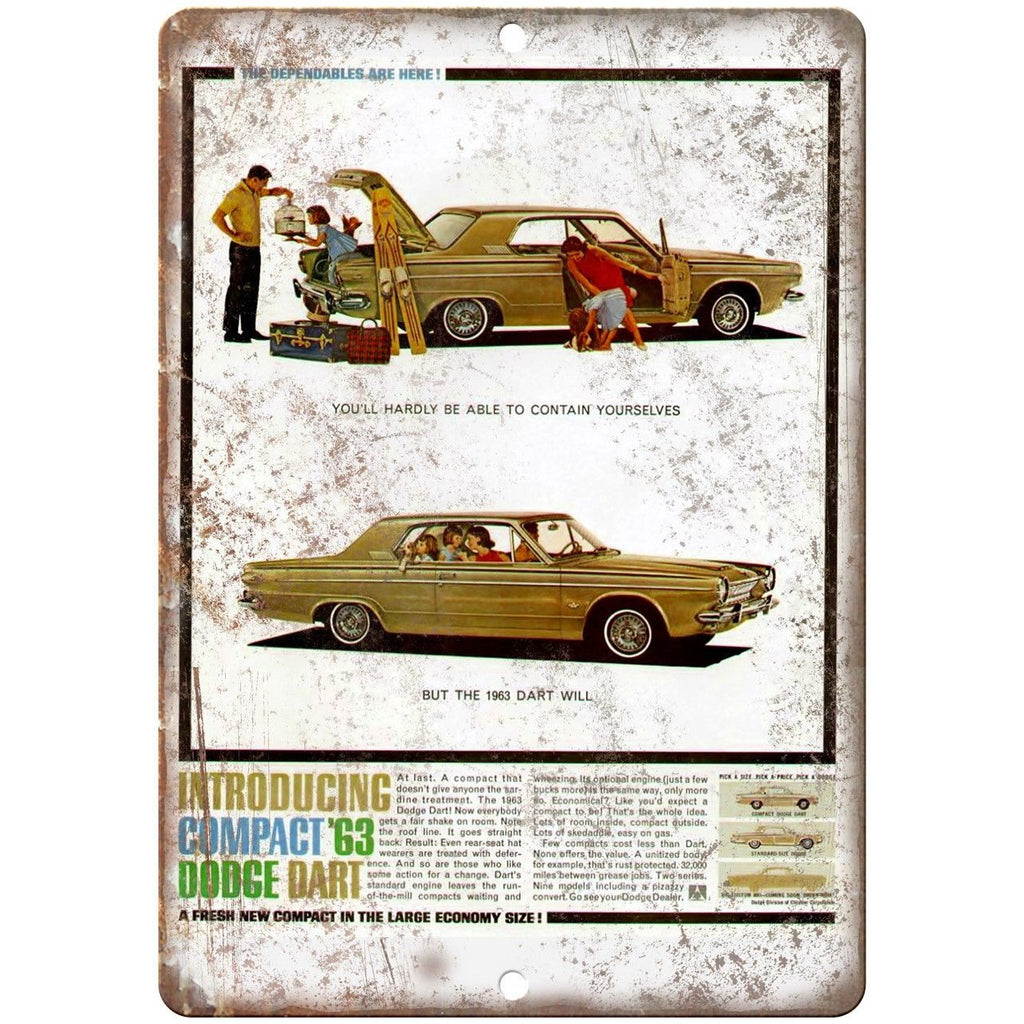 1963 Dodge Dart Vintage Auto Ad 10" x 7" Reproduction Metal Sign A229