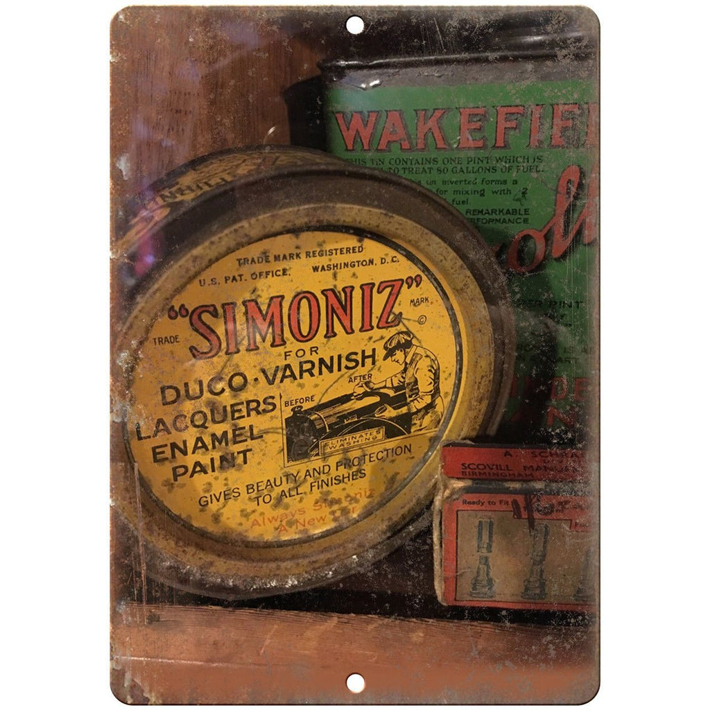 Simoniz Vintage Auto Wax Photo 10" x 7" Reproduction Metal Sign A203