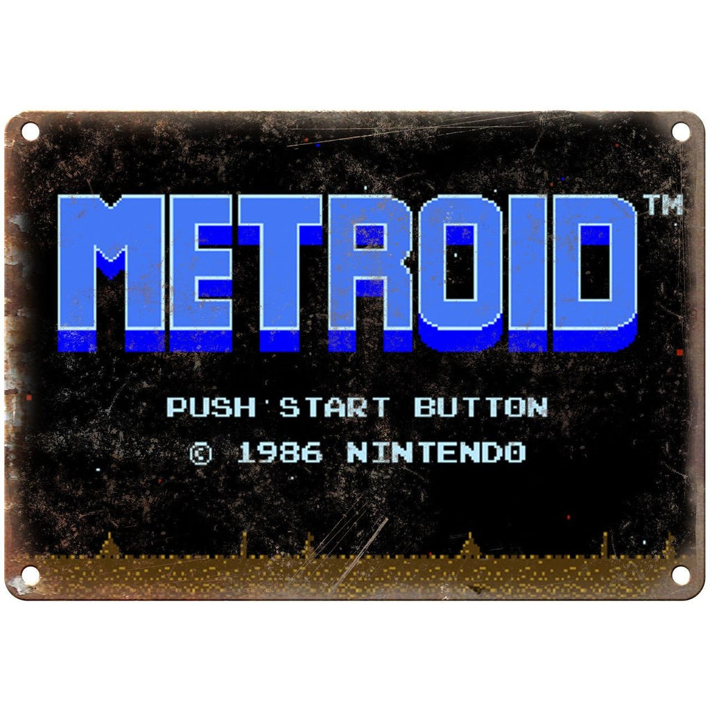 Nintendo Metroid Start Screen Gaming 10" x 7" Reproduction Metal Sign G125