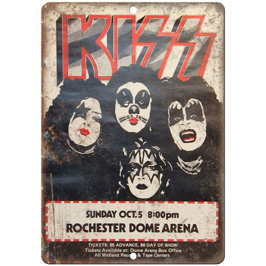 Only 2 Left Kiss Rochester Dome Arena concert flyer 10" x 7" retro metal sign